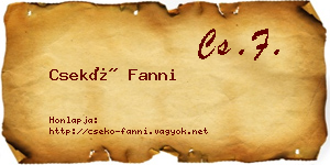 Csekő Fanni névjegykártya